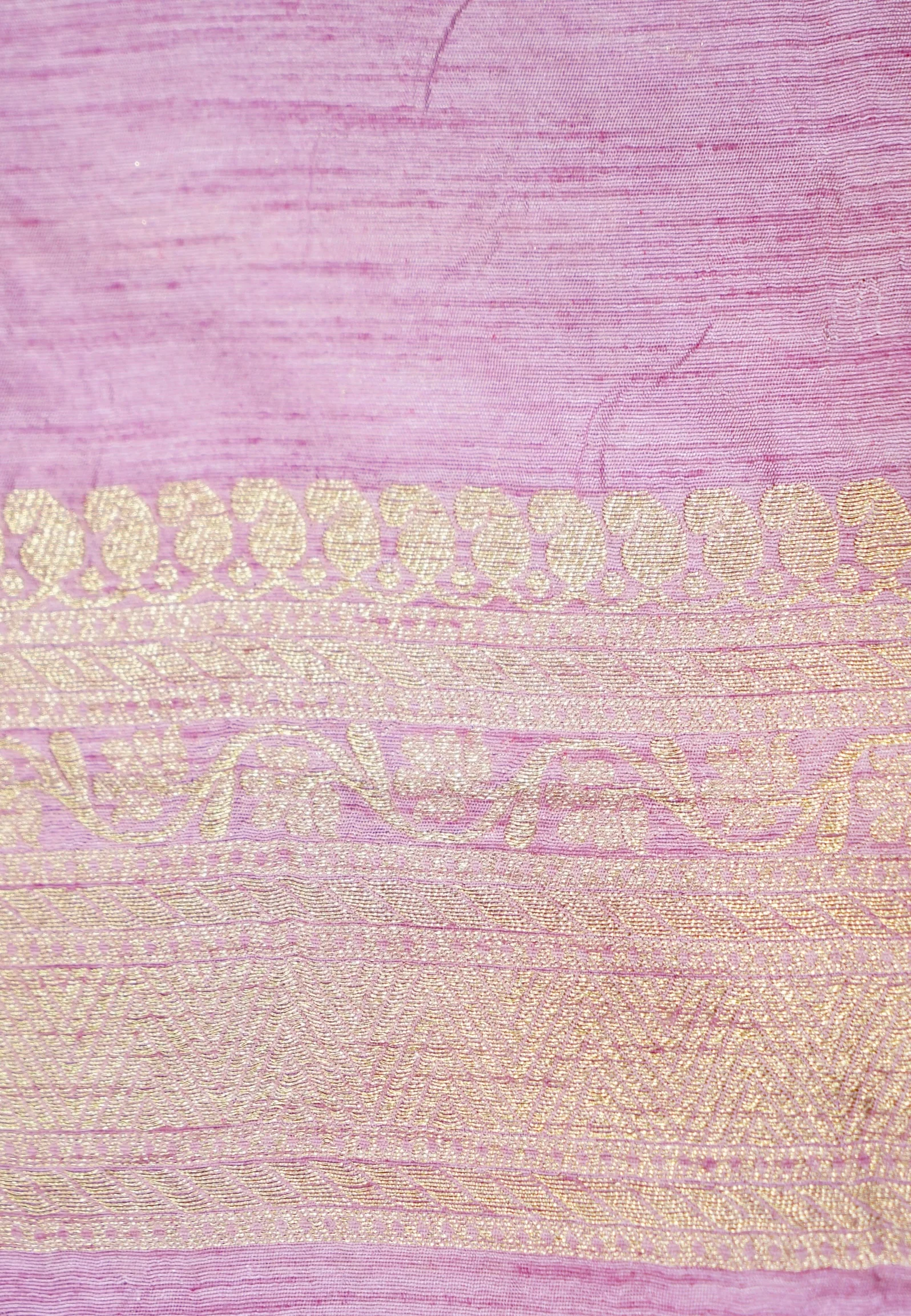 Deep Red Banarasi Dola Silk Saree with Lavender Border and Palu - Image 6