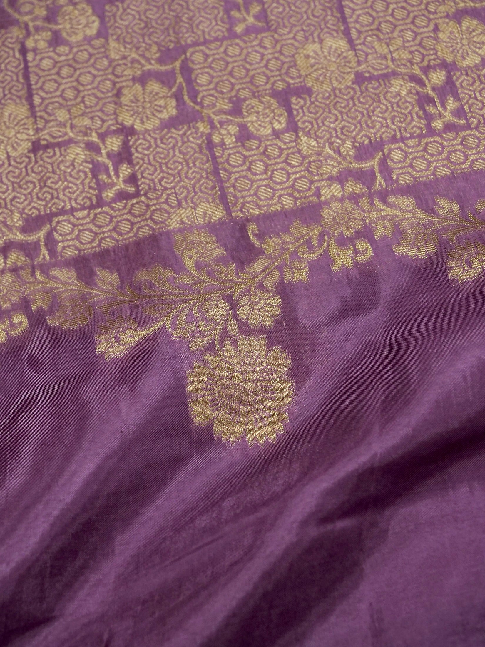 Lavender Banarasi Silk Saree - Image 5