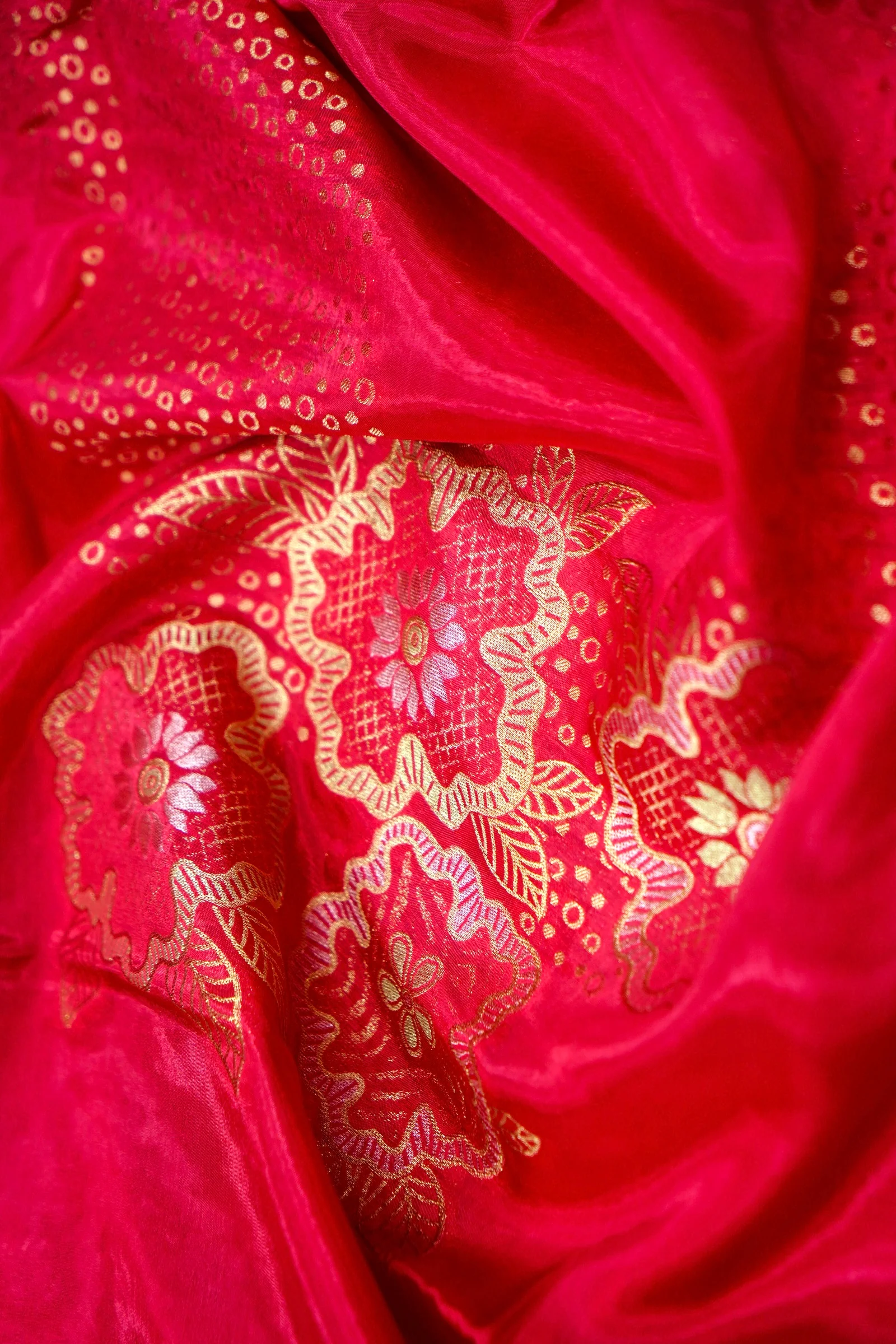 Rose Pink Banarasi Silk Saree - Image 9