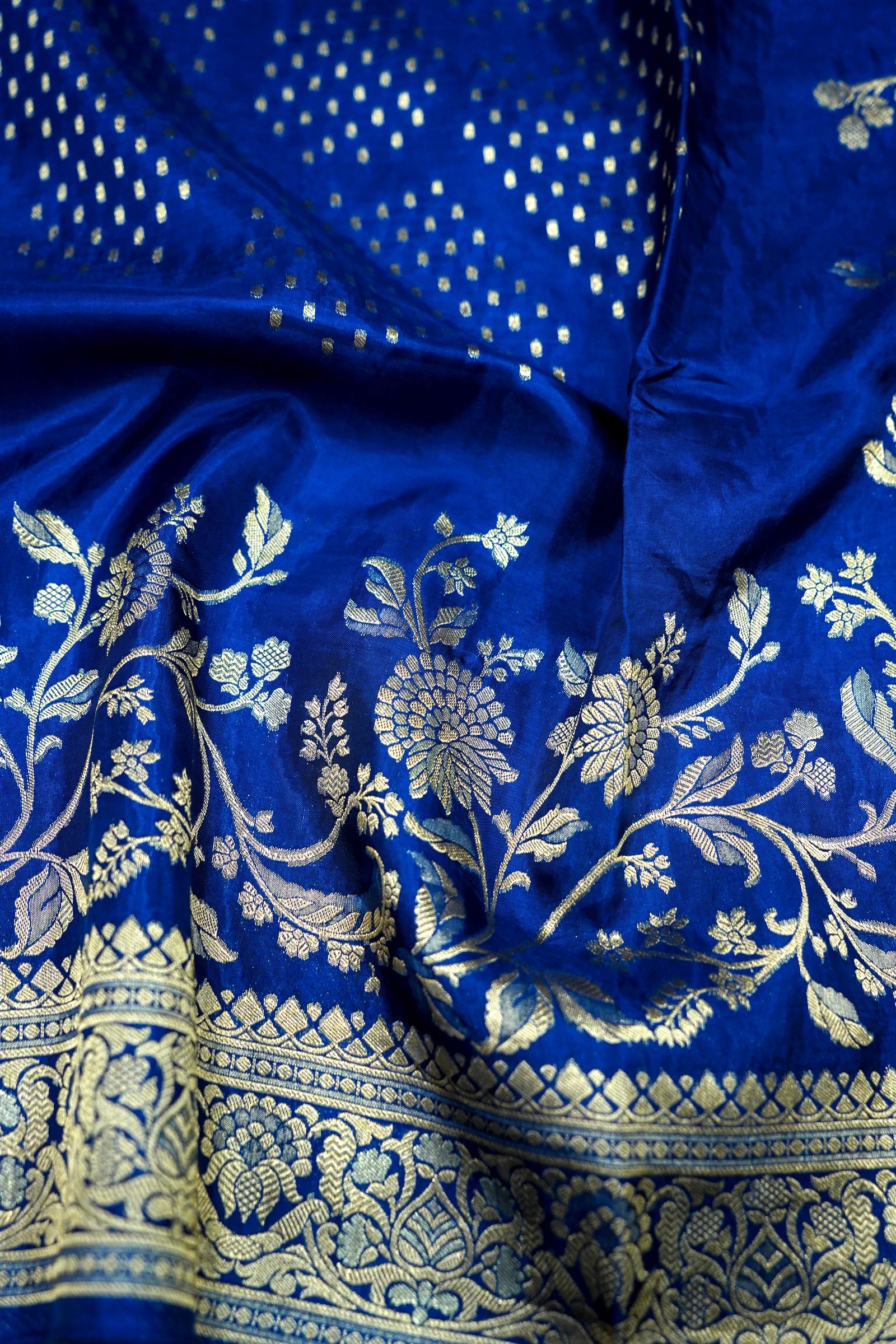 Royal Cobalt Blue Banarasi Silk Saree - Image 5