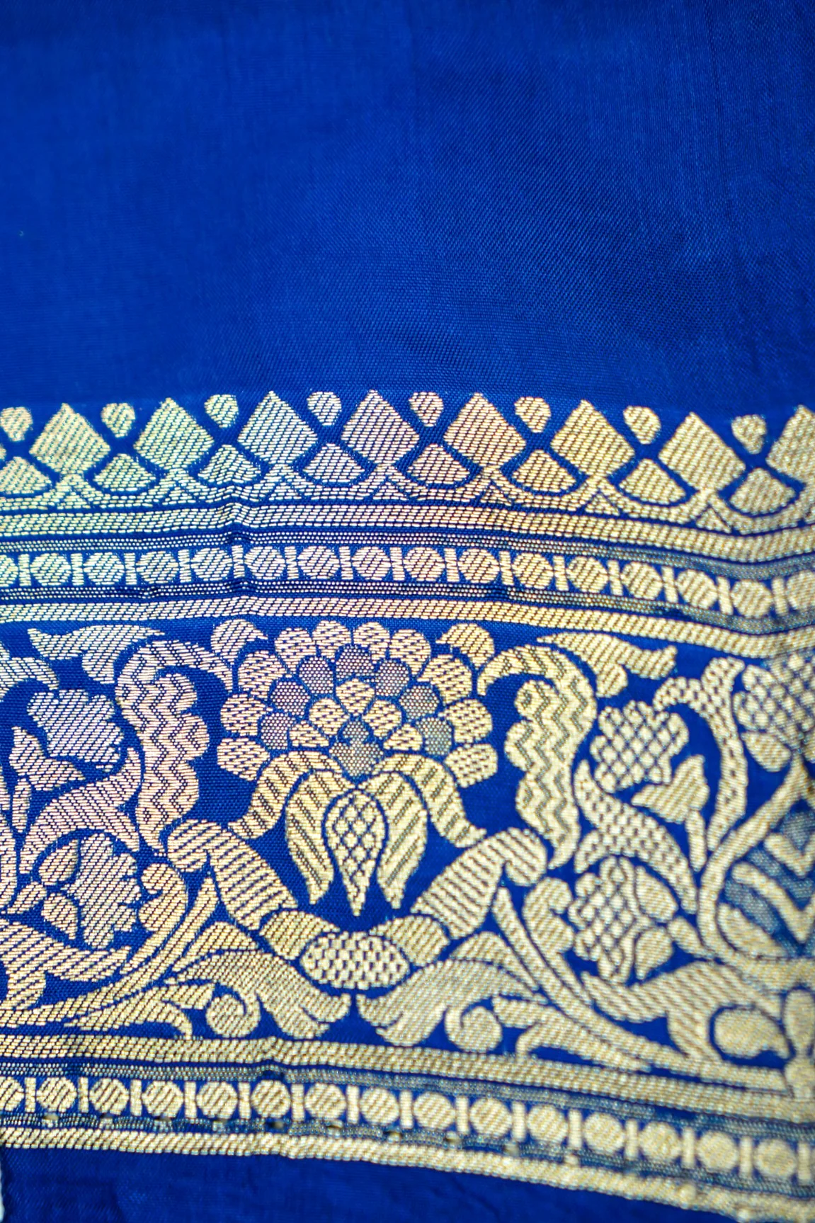 Royal Cobalt Blue Banarasi Silk Saree - Image 7