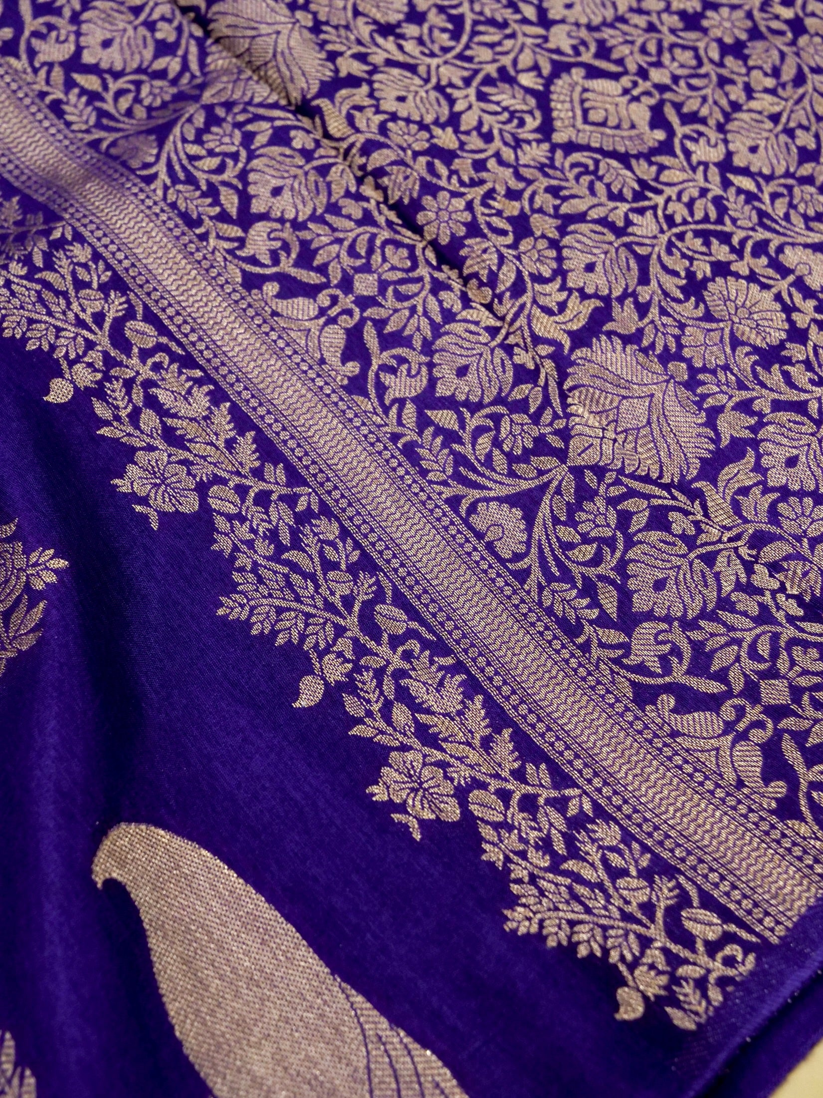 Royal Purple Banarasi Dola Silk Saree - Image 6