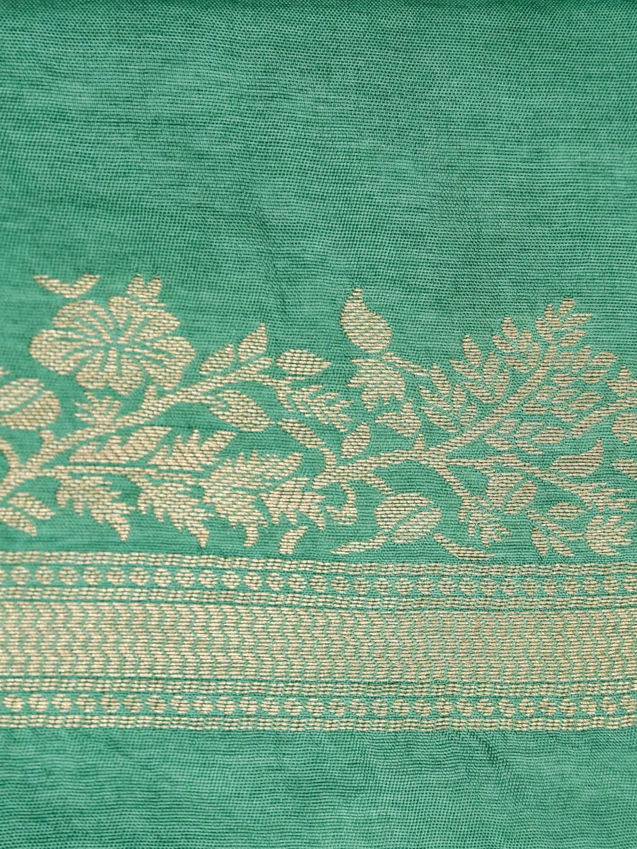 Sea Green Banarasi Dola Silk Saree - Image 7